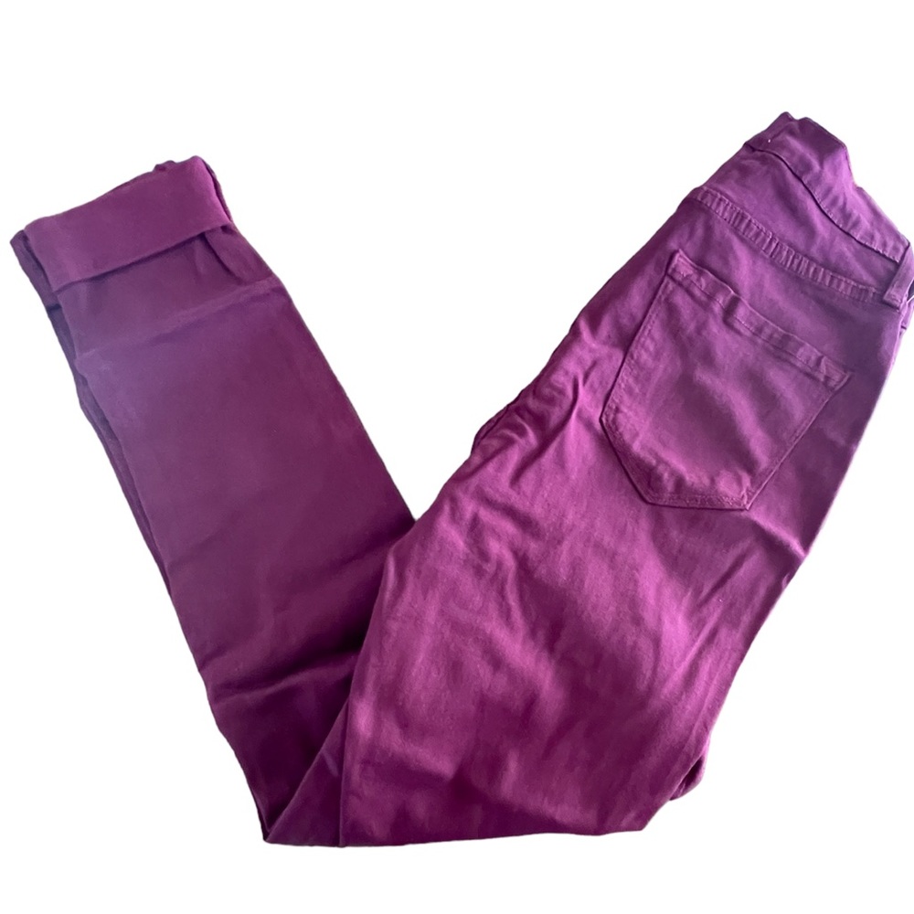 NWT Vibrant MIU Freebird Destroyed Skinny Stretch Jean Wine Burgundy Size 9